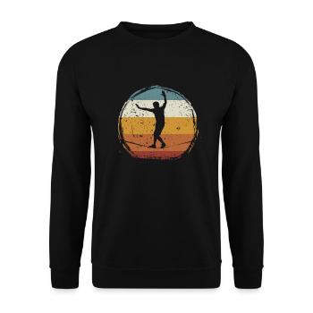 Retro vintage Slackline - Unisex Sweatshirt - black - Front - Alina (178cm) & Michal (187cm)