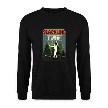 Slackline, Balance Sport - Unisex Sweatshirt - black - Front - Alina (178cm) & Michal (187cm)