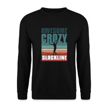 Retro vintage Slackline - Unisex Sweatshirt - black - Front - Alina (178cm) & Michal (187cm)