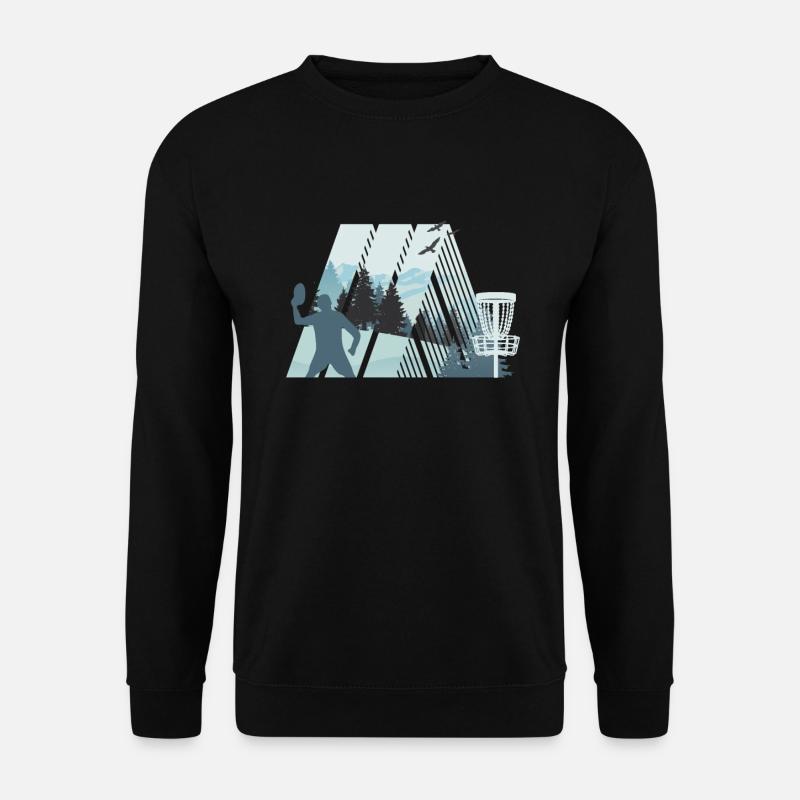 Trendsport Discgolf, Natur, Geometrie Design - Unisex Pullover - Schwarz