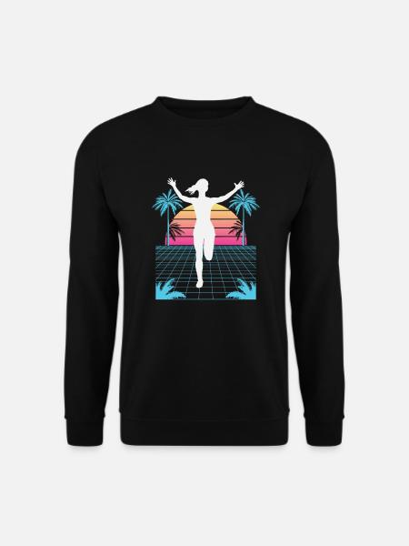 Vaporwave Synthwave Marathon, Trailrunning - Unisex Pullover - Schwarz