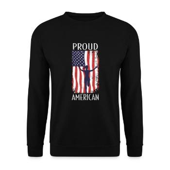 Amerikanische Fahne Marathon, Trailrunning - Unisex Pullover - Schwarz - Vorne - Alina (178cm) & Michal (187cm)