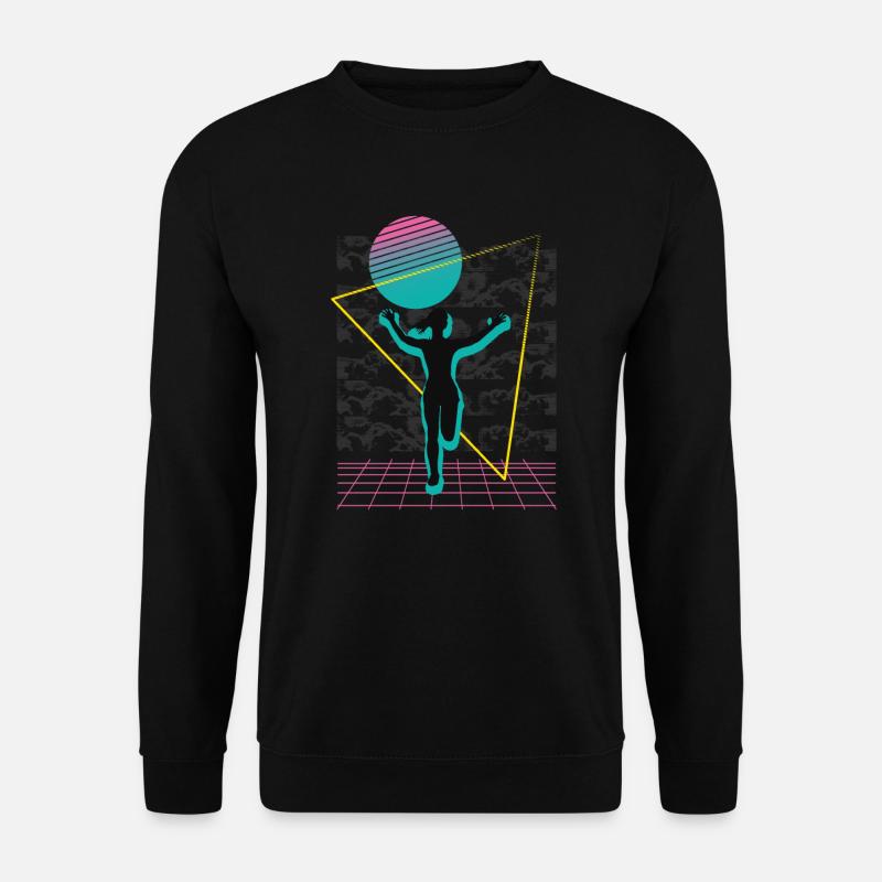 Vaporwave Synthwave Marathon, Trailrunning - Unisex Pullover - Schwarz