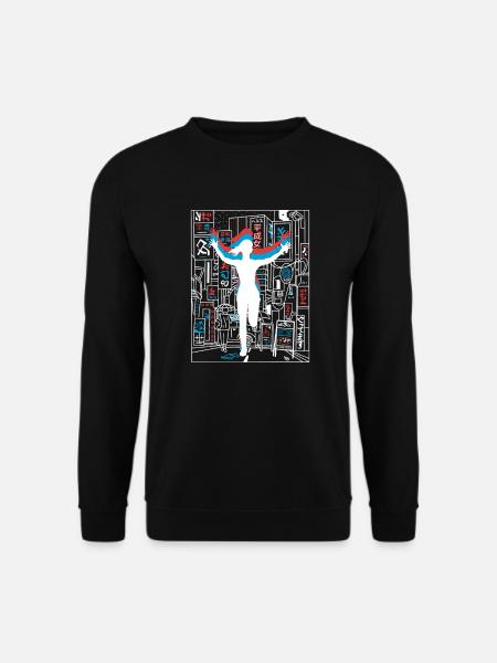 Vaporwave Synthwave Skyline Marathon, Trail Running - Unisex Sweatshirt - black