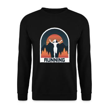 Marathon, coureur de trail running - Sweat-shirt Unisexe - noir - Devant - Alina (178cm) & Michal (187cm)