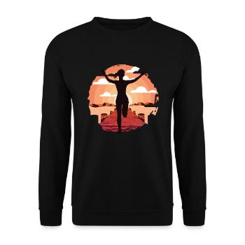 Marathon, coureur de trail running - Sweat-shirt Unisexe - noir - Devant - Alina (178cm) & Michal (187cm)