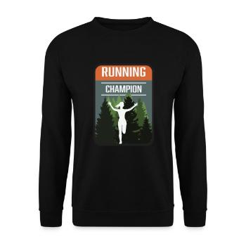 Marathon, Trail Running Champion - Unisex Sweatshirt - black - Front - Alina (178cm) & Michal (187cm)