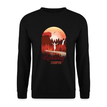 Marathon, Trail Running Champion - Unisex Sweatshirt - black - Front - Alina (178cm) & Michal (187cm)