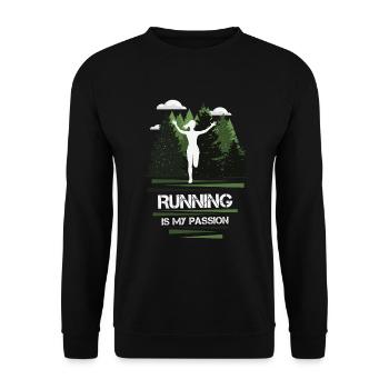 Marathon, Trailrunning Passion - Sweat-shirt Unisexe - noir - Devant - Alina (178cm) & Michal (187cm)