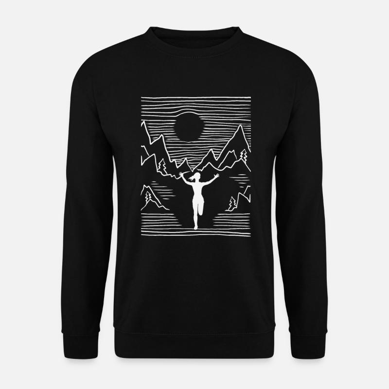 Linien Marathon, Trailrunning - Unisex Pullover - Schwarz