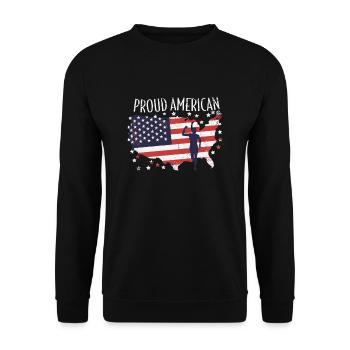 Amerikanische Fahne Marathon, Trailrunning - Unisex Pullover - Schwarz - Vorne - Alina (178cm) & Michal (187cm)