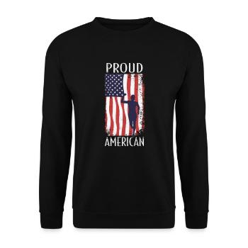 Amerikanische Fahne Marathon, Trailrunning - Unisex Pullover - Schwarz - Vorne - Alina (178cm) & Michal (187cm)