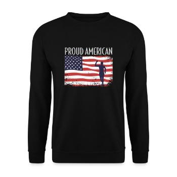 Amerikanische Fahne Marathon, Trailrunning - Unisex Pullover - Schwarz - Vorne - Alina (178cm) & Michal (187cm)
