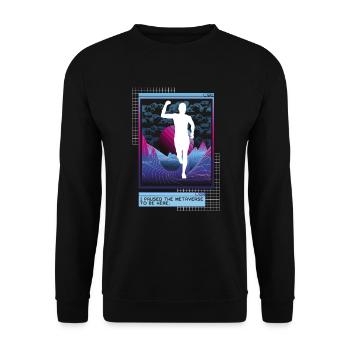 Vaporwave Metaverse Marathon, Trail Running - Sweat-shirt Unisexe - noir - Devant - Alina (178cm) & Michal (187cm)