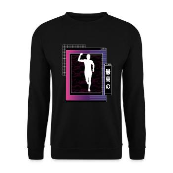 Vaporwave Metaverse Marathon, Trail Running - Sweat-shirt Unisexe - noir - Devant - Alina (178cm) & Michal (187cm)