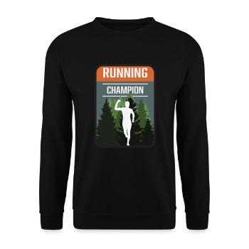 Marathon, Trail Running Champion - Unisex Sweatshirt - black - Front - Alina (178cm) & Michal (187cm)
