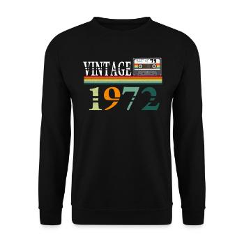 Vintage 1972 cassette - Unisex Pullover - Schwarz - Vorne - Alina (178cm) & Michal (187cm)