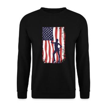 Drapeau américain Jump Chaussures Fitness - Sweat-shirt Unisexe - noir - Devant - Alina (178cm) & Michal (187cm)