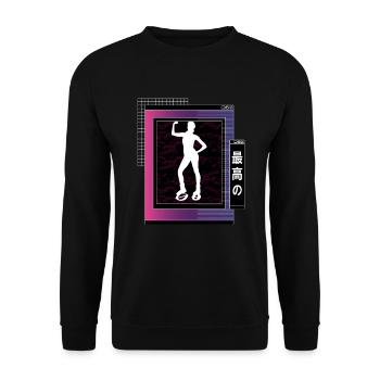 Vaporwave Metaverse Jump Chaussures Fitness - Sweat-shirt Unisexe - noir - Devant - Alina (178cm) & Michal (187cm)