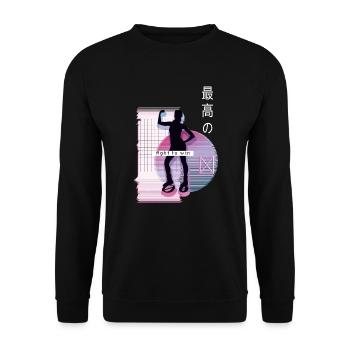 Vaporwave Metaverse Jump Chaussures Fitness - Sweat-shirt Unisexe - noir - Devant - Alina (178cm) & Michal (187cm)
