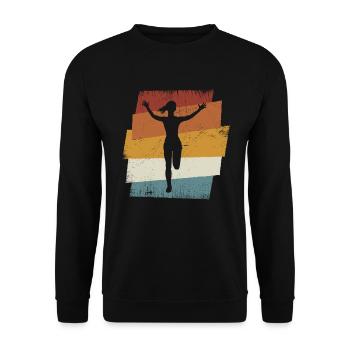 Retro Jump Shoes Fitness - Unisex Pullover - Schwarz - Vorne - Alina (178cm) & Michal (187cm)
