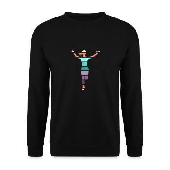 Retro Jump Shoes Fitness - Unisex Pullover - Schwarz - Vorne - Alina (178cm) & Michal (187cm)