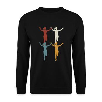 Retro Jump Shoes Fitness - Unisex Pullover - Schwarz - Vorne - Alina (178cm) & Michal (187cm)
