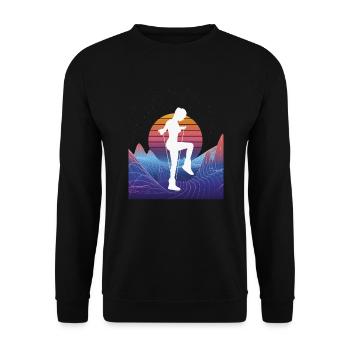 Vaporwave Rope Jumping - Unisex Pullover - Schwarz - Vorne - Alina (178cm) & Michal (187cm)