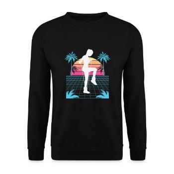 Vaporwave Rope Jumping - Unisex Pullover - Schwarz - Vorne - Alina (178cm) & Michal (187cm)