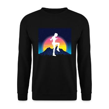Vaporwave Rope Jumping - Unisex Pullover - Schwarz - Vorne - Alina (178cm) & Michal (187cm)