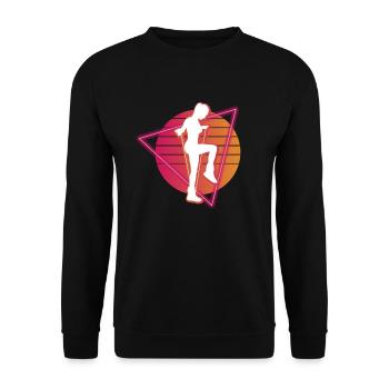Vaporwave Rope Jumping - Unisex Pullover - Schwarz - Vorne - Alina (178cm) & Michal (187cm)