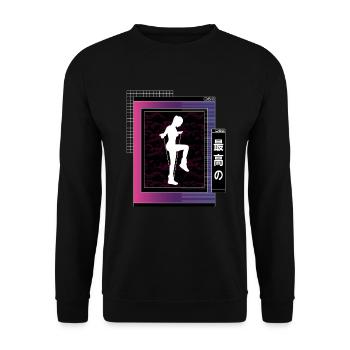 Vaporwave Metaverse Saut à la corde - Sweat-shirt Unisexe - noir - Devant - Alina (178cm) & Michal (187cm)