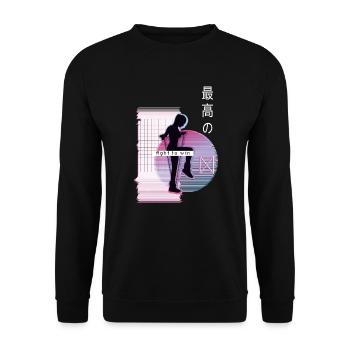 Vaporwave Metaverse Saut à la corde - Sweat-shirt Unisexe - noir - Devant - Alina (178cm) & Michal (187cm)