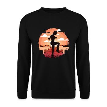Rope Jumping Rope Jumping Woman - Unisex Sweatshirt - black - Front - Alina (178cm) & Michal (187cm)