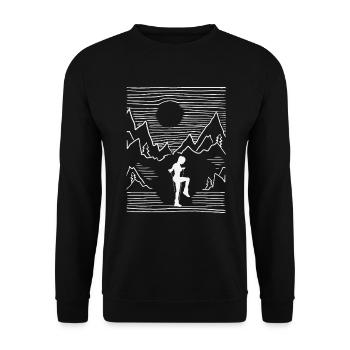 Linien Rope Jumping - Unisex Pullover - Schwarz - Vorne - Alina (178cm) & Michal (187cm)