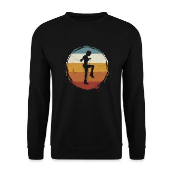 Retro Rope Jumping - Unisex Pullover - Schwarz - Vorne - Alina (178cm) & Michal (187cm)
