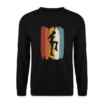 Retro Rope Jumping - Unisex Pullover - Schwarz - Vorne - Alina (178cm) & Michal (187cm)