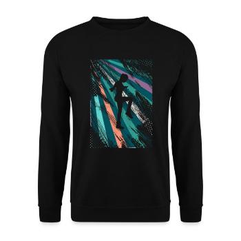 Retro Rope Jumping - Unisex Pullover - Schwarz - Vorne - Alina (178cm) & Michal (187cm)