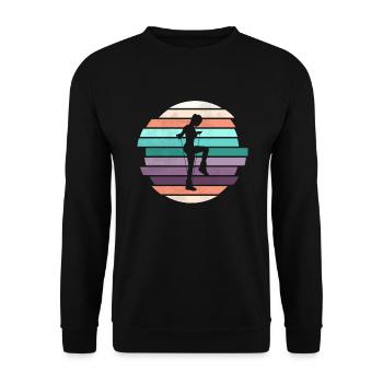 Retro Rope Jumping - Unisex Pullover - Schwarz - Vorne - Alina (178cm) & Michal (187cm)