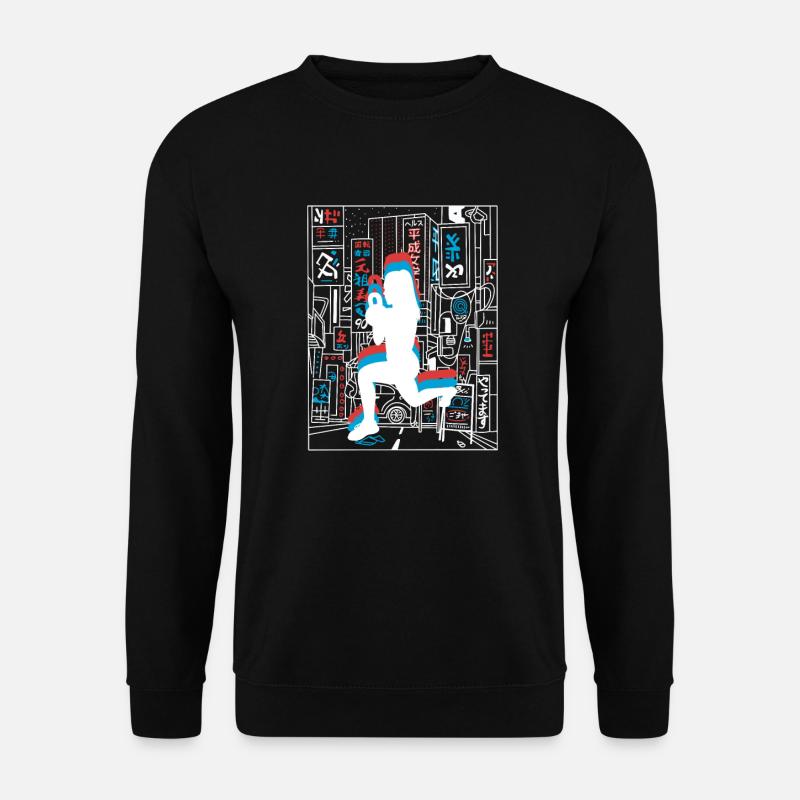 Vaporwave Synthwave Skyline HIIT - Unisex Pullover - Schwarz