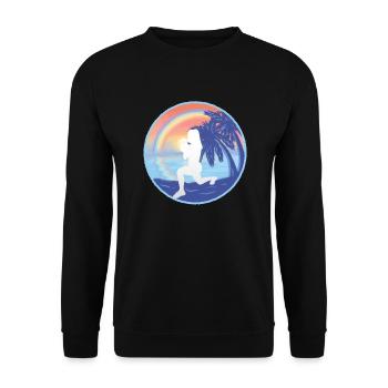 HIIT Fitness Frau - Unisex Pullover - Schwarz - Vorne - Alina (178cm) & Michal (187cm)