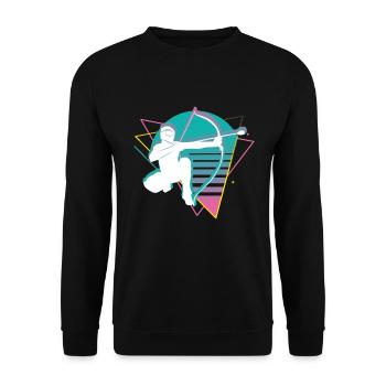 Balise fléchée Vaporwave - Sweat-shirt Unisexe - noir - Devant - Alina (178cm) & Michal (187cm)