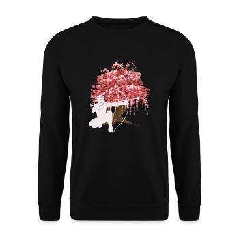 Flèche de fleur de cerisier japonais - Sweat-shirt Unisexe - noir - Devant - Alina (178cm) & Michal (187cm)
