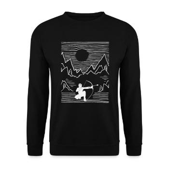 Flèche Lignes - Sweat-shirt Unisexe - noir - Devant - Alina (178cm) & Michal (187cm)