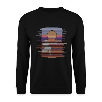 Flèche Lignes - Sweat-shirt Unisexe - noir - Devant - Alina (178cm) & Michal (187cm)