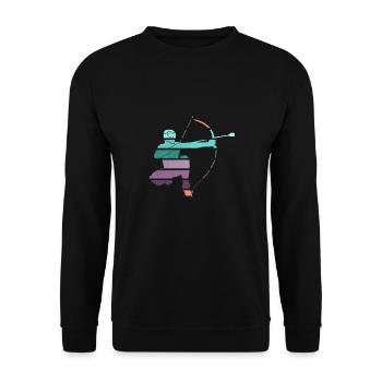 Arrowtag rétro - Sweat-shirt Unisexe - noir - Devant - Alina (178cm) & Michal (187cm)