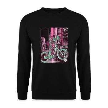 Asian City Downhill - Unisex Sweatshirt - black - Front - Alina (178cm) & Michal (187cm)