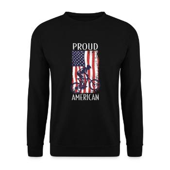 Amerikanische Fahne Downhill - Unisex Pullover - Schwarz - Vorne - Alina (178cm) & Michal (187cm)