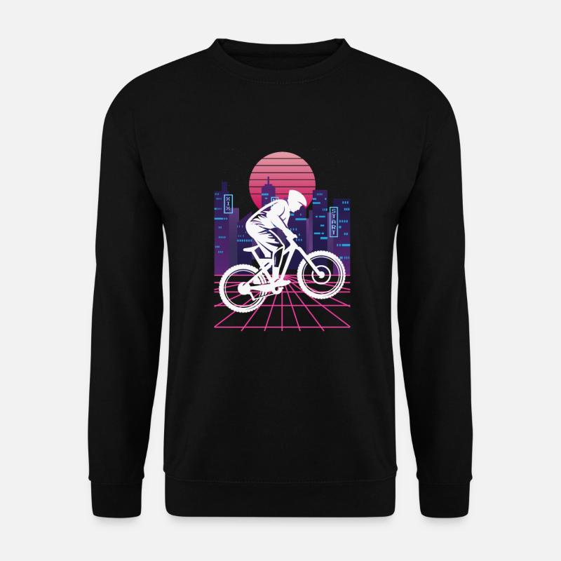 Vaporwave Synthwave Skyline Downhill - Unisex Pullover - Schwarz