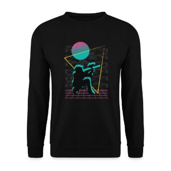 Vaporwave Paintball - Unisex Sweatshirt - black - Front - Alina (178cm) & Michal (187cm)